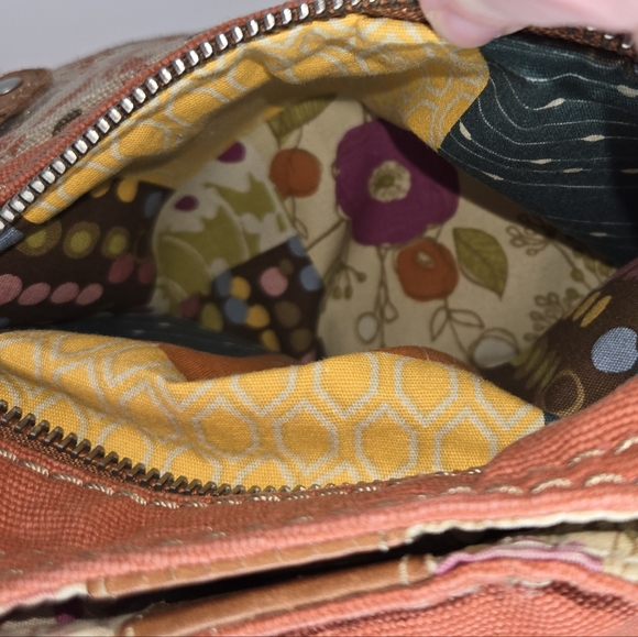 Vintage Fossil Orange Canvas Handbag - Picture 10 of 11